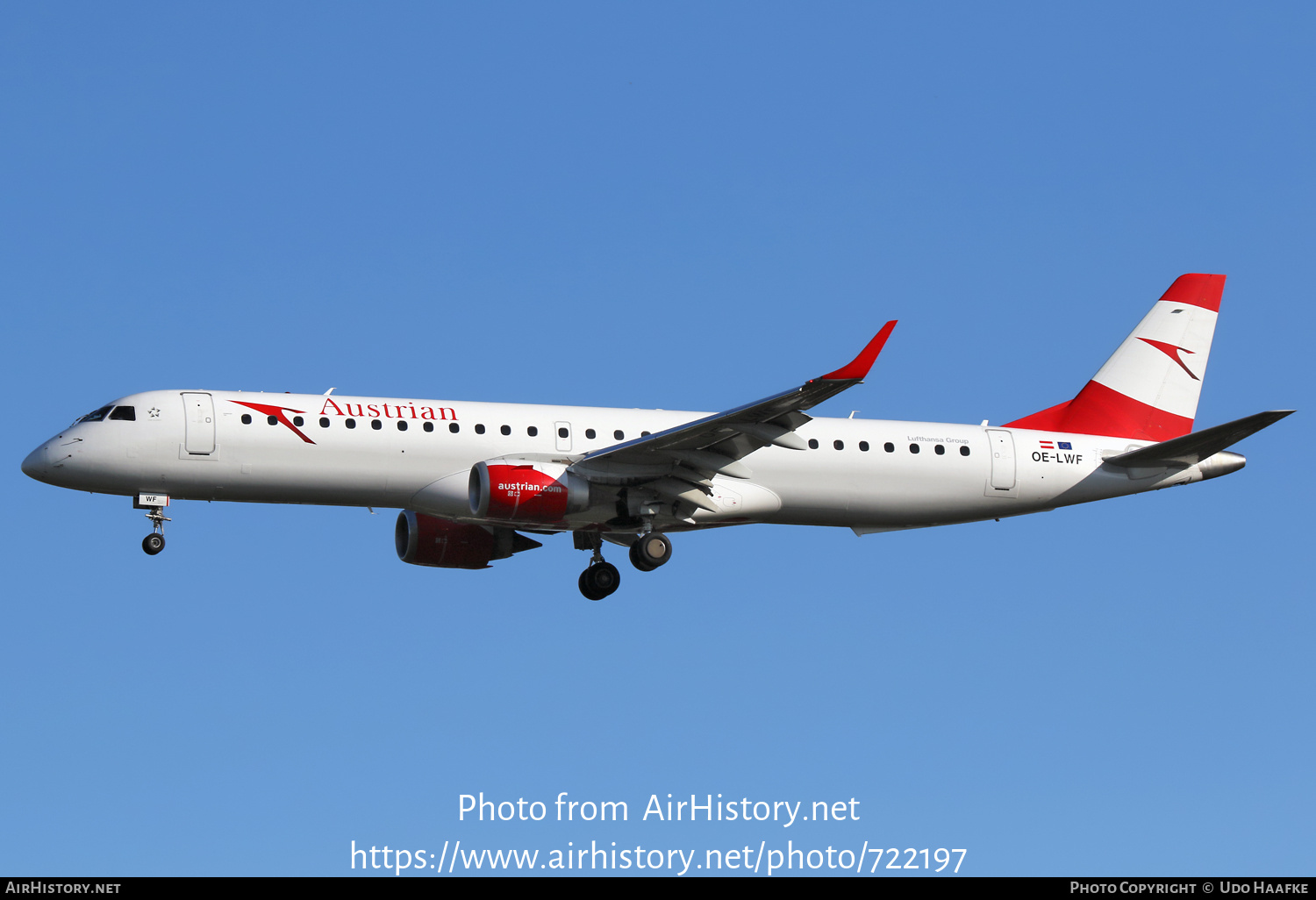 Aircraft Photo of OE-LWF | Embraer 195LR (ERJ-190-200LR) | Austrian Airlines | AirHistory.net #722197