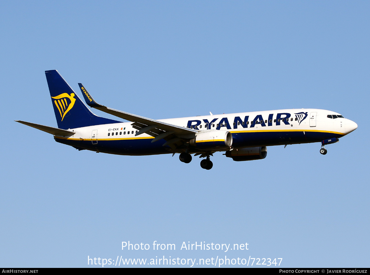 Aircraft Photo of EI-EKK | Boeing 737-8AS | Ryanair | AirHistory.net #722347