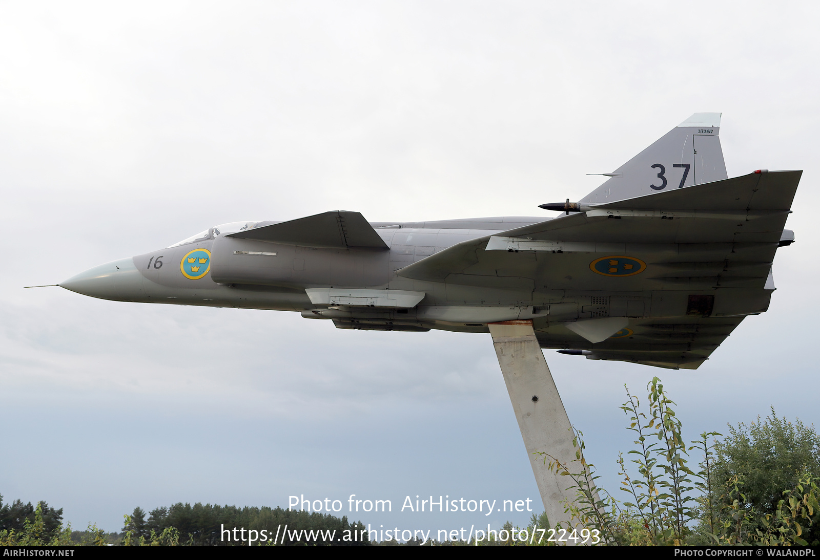 Aircraft Photo of 37367 | Saab JA37 Viggen | Sweden - Air Force | AirHistory.net #722493