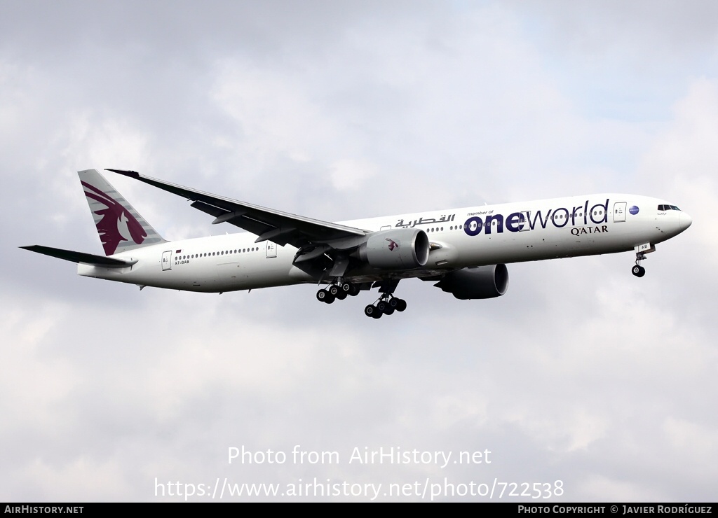 Aircraft Photo of A7-BAB | Boeing 777-3DZ/ER | Qatar Airways | AirHistory.net #722538