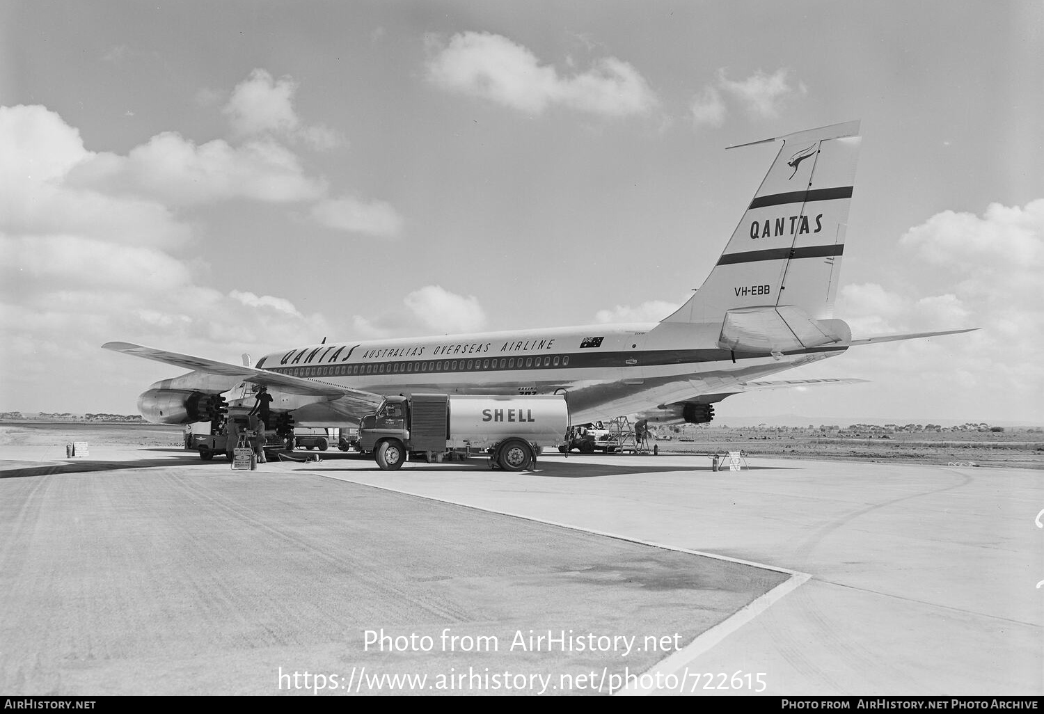 Aircraft Photo of VH-EBB | Boeing 707-138 | Qantas | AirHistory.net #722615