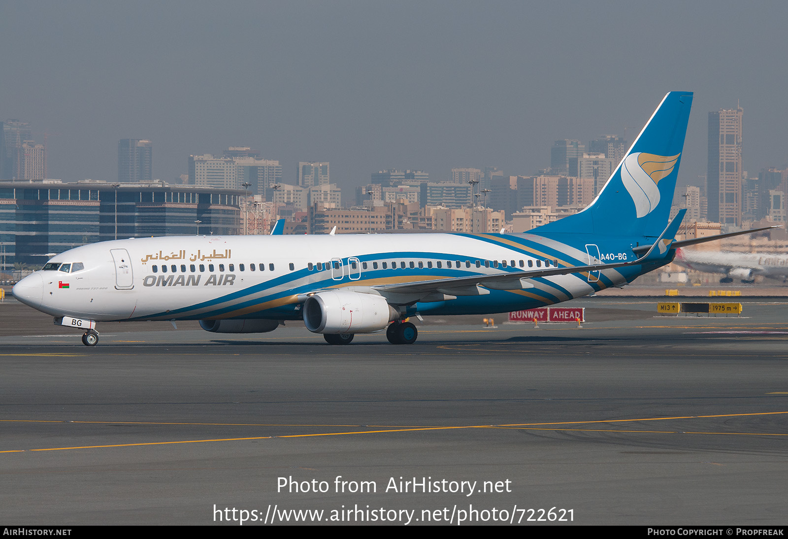 Aircraft Photo of A4O-BG | Boeing 737-8FZ | Oman Air | AirHistory.net #722621