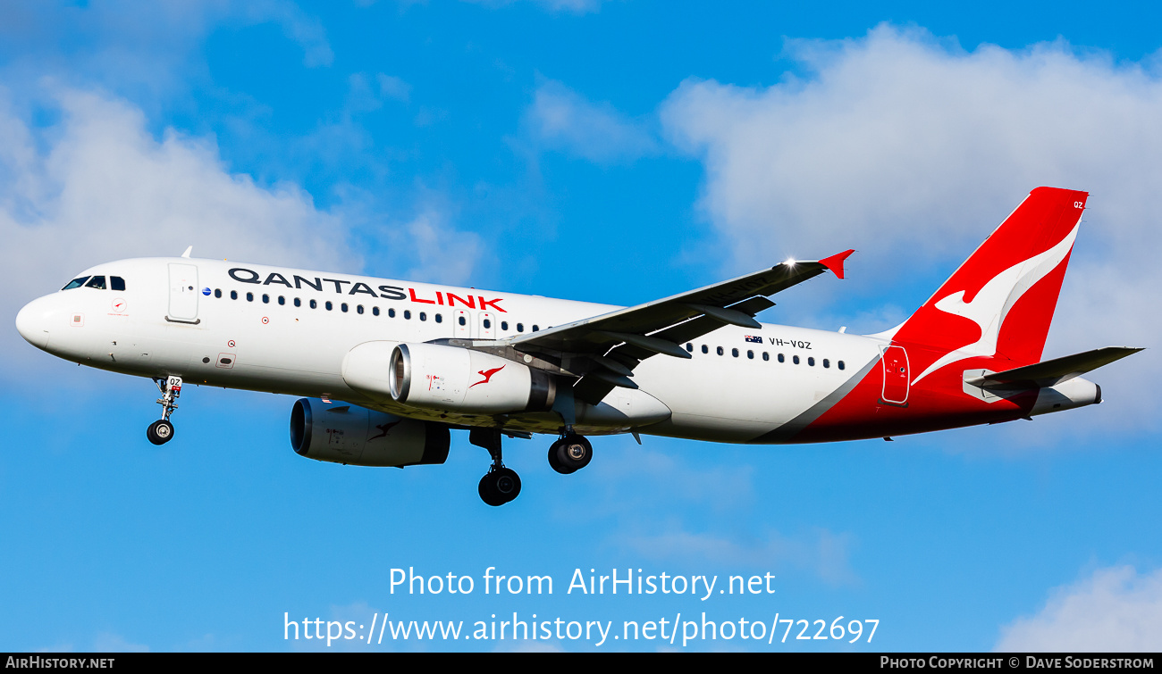 Aircraft Photo of VH-VQZ | Airbus A320-232 | QantasLink | AirHistory.net #722697