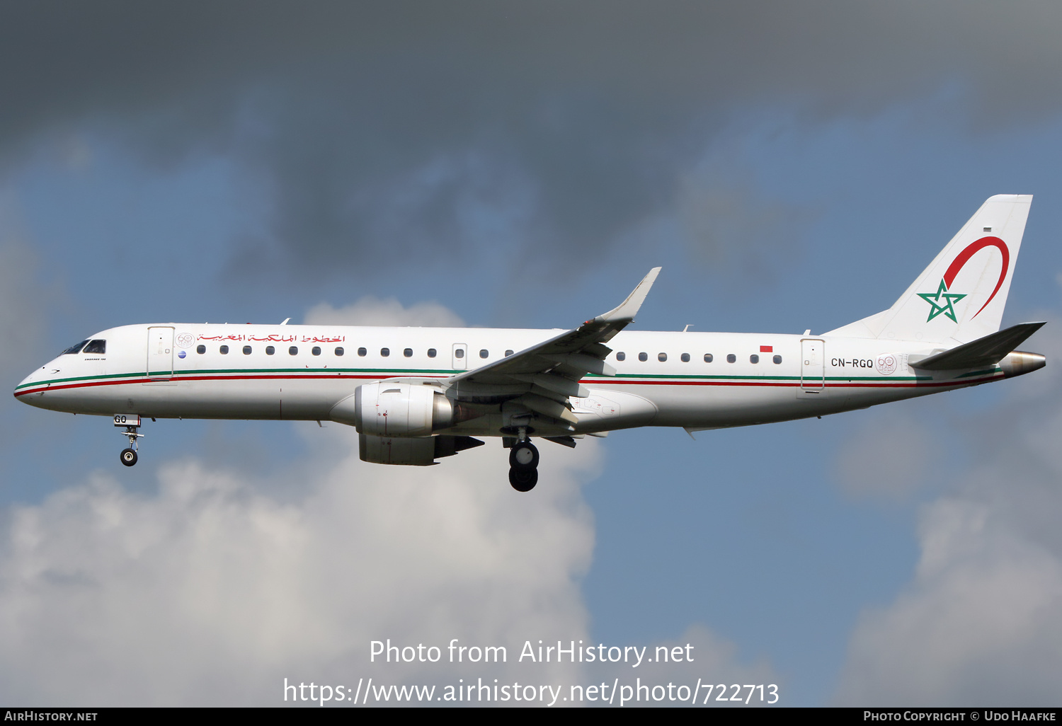 Aircraft Photo of CN-RGQ | Embraer 190AR (ERJ-190-100IGW) | Royal Air Maroc - RAM | AirHistory.net #722713