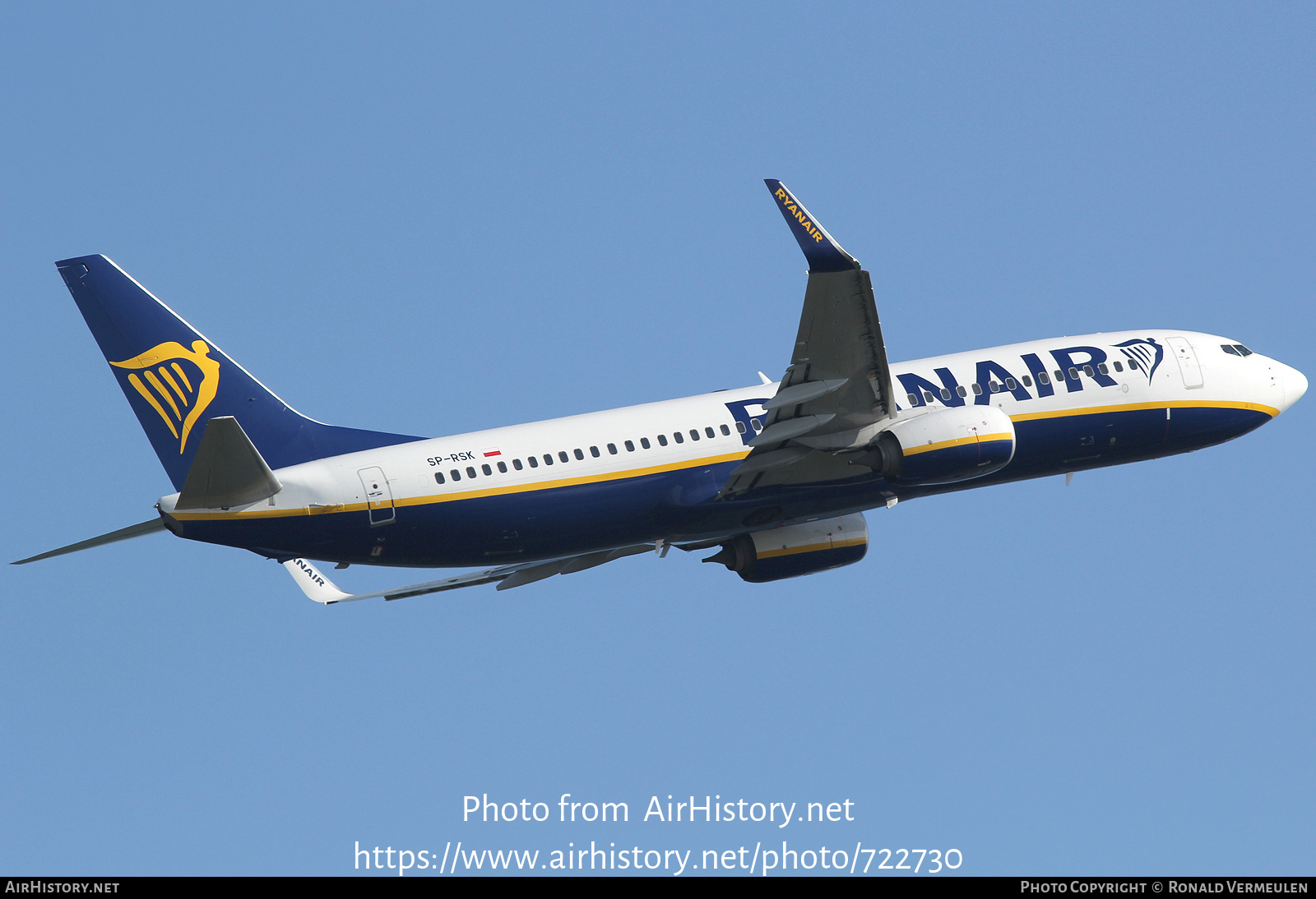 Aircraft Photo of SP-RSK | Boeing 737-800 | Ryanair | AirHistory.net #722730