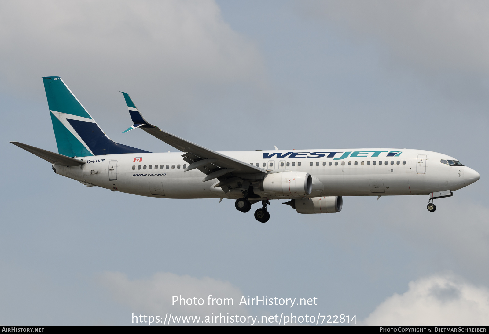 Aircraft Photo of C-FUJR | Boeing 737-8CT | WestJet | AirHistory.net #722814