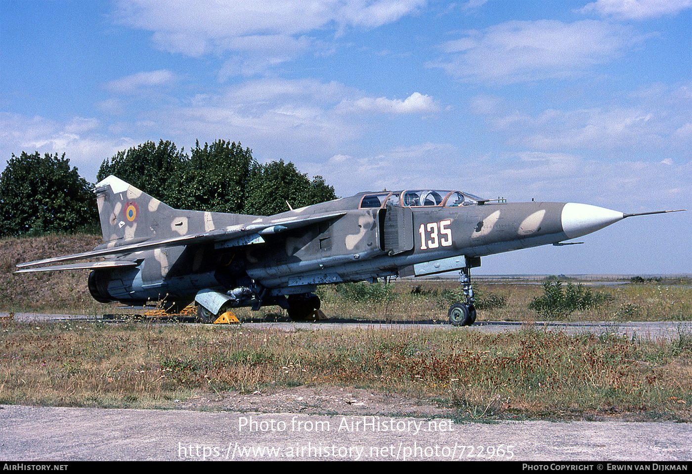 Aircraft Photo of 135 | Mikoyan-Gurevich MiG-23UB | Romania - Air Force | AirHistory.net #722965