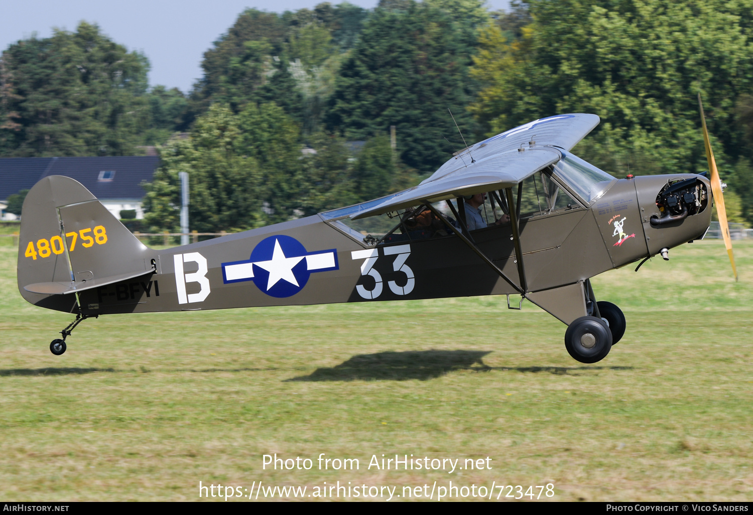 Aircraft Photo of F-BFYI / 480758 | Piper J-3C-65 Cub | USA - Air Force | AirHistory.net #723478