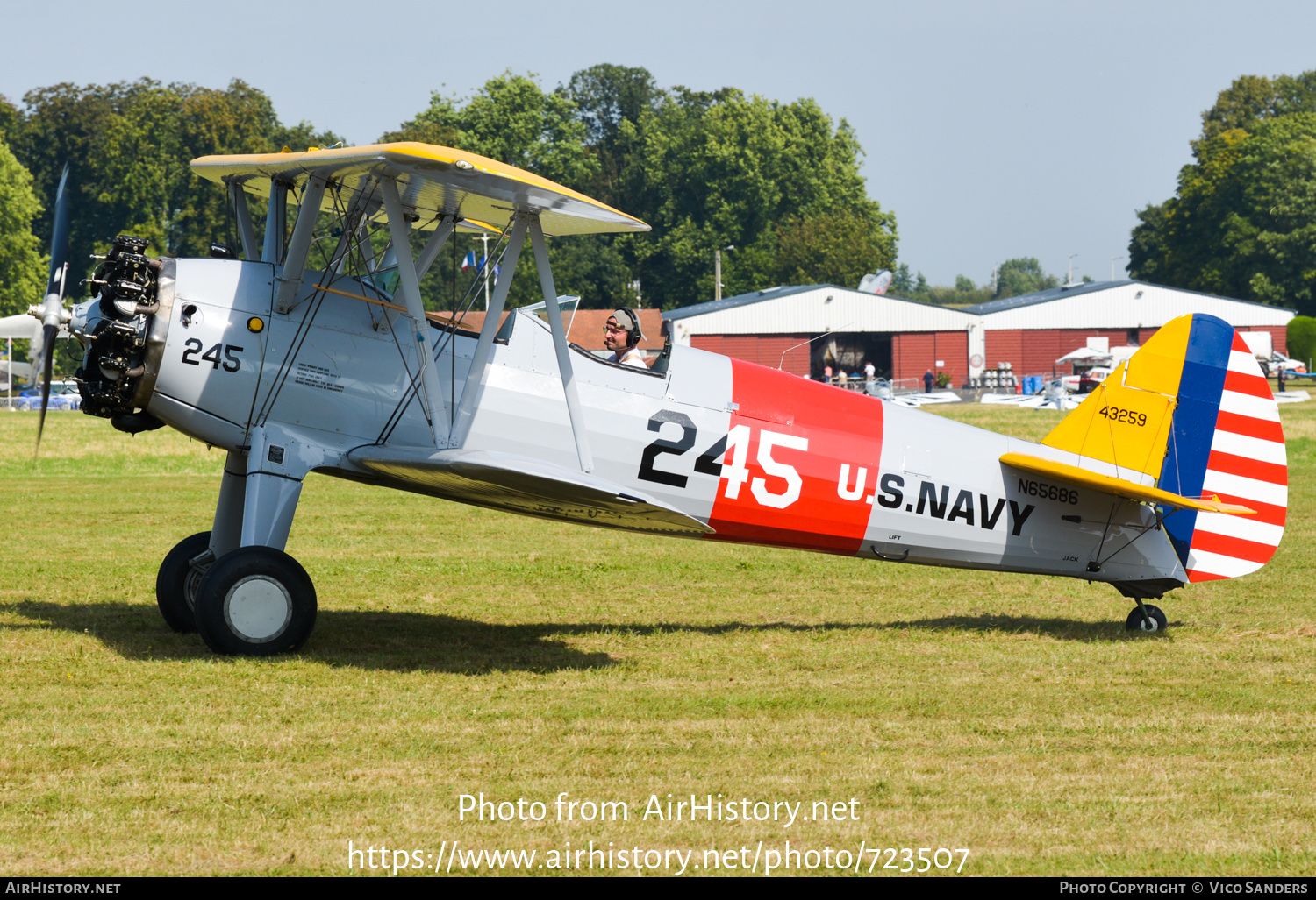 Aircraft Photo of N65686 / 245 | Boeing E75N1 Kaydet | USA - Navy | AirHistory.net #723507