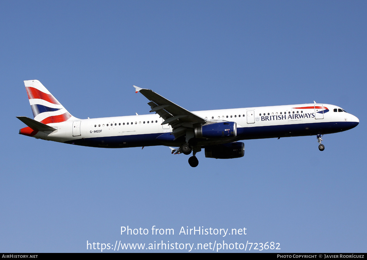 Aircraft Photo of G-MEDF | Airbus A321-231 | British Airways | AirHistory.net #723682