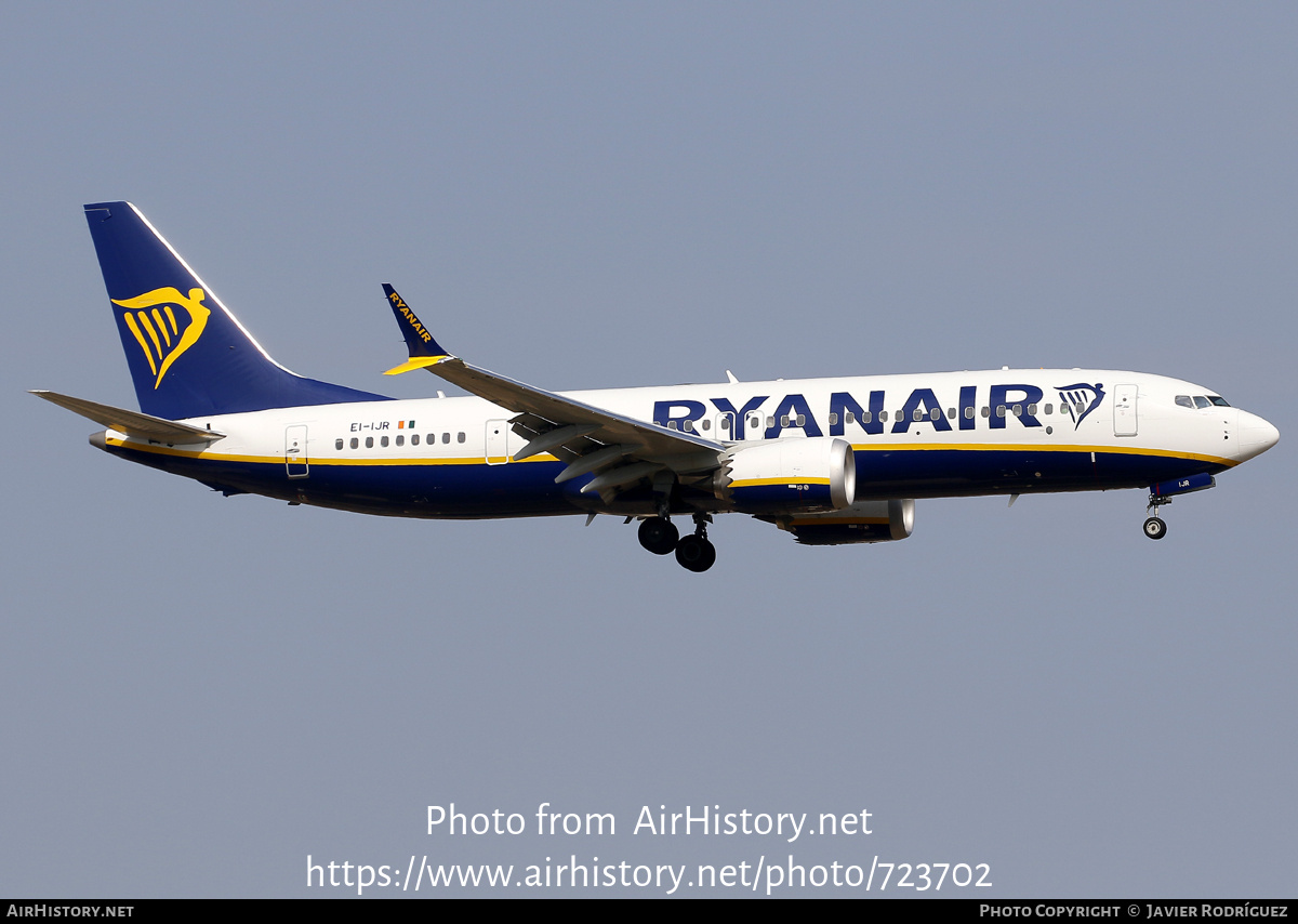 Aircraft Photo of EI-IJR | Boeing 737-8200 Max 200 | Ryanair | AirHistory.net #723702