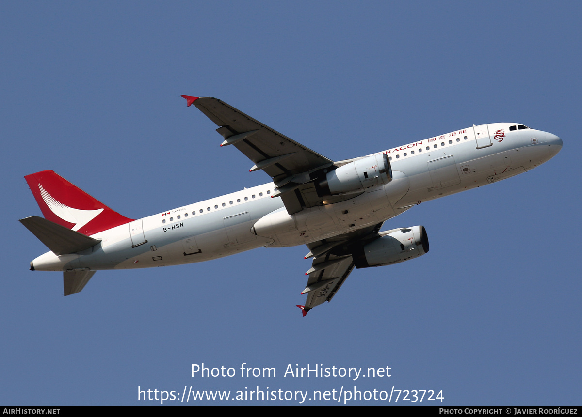 Aircraft Photo of B-HSN | Airbus A320-232 | Cathay Dragon Airways | AirHistory.net #723724