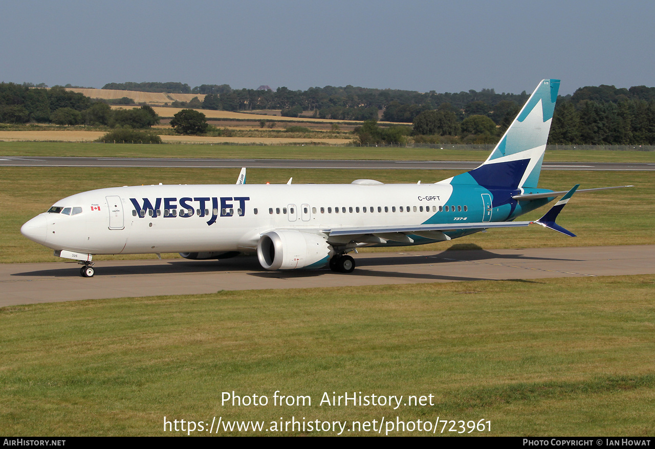 Aircraft Photo of C-GPFT | Boeing 737-8 Max 8 | WestJet | AirHistory.net #723961