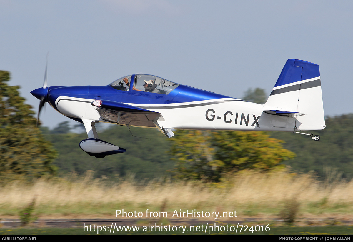 Aircraft Photo of G-CINX | Van's RV-7 | AirHistory.net #724016