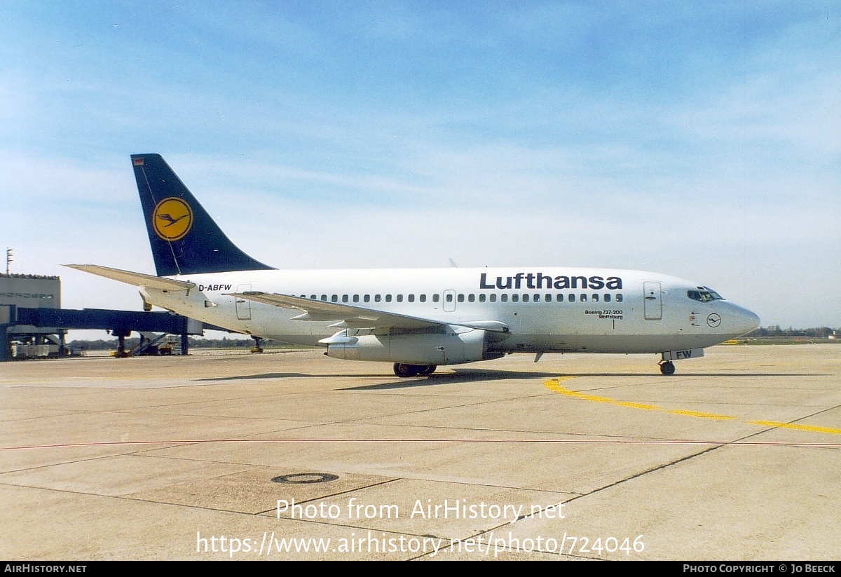 Aircraft Photo of D-ABFW | Boeing 737-230/Adv | Lufthansa | AirHistory.net #724046