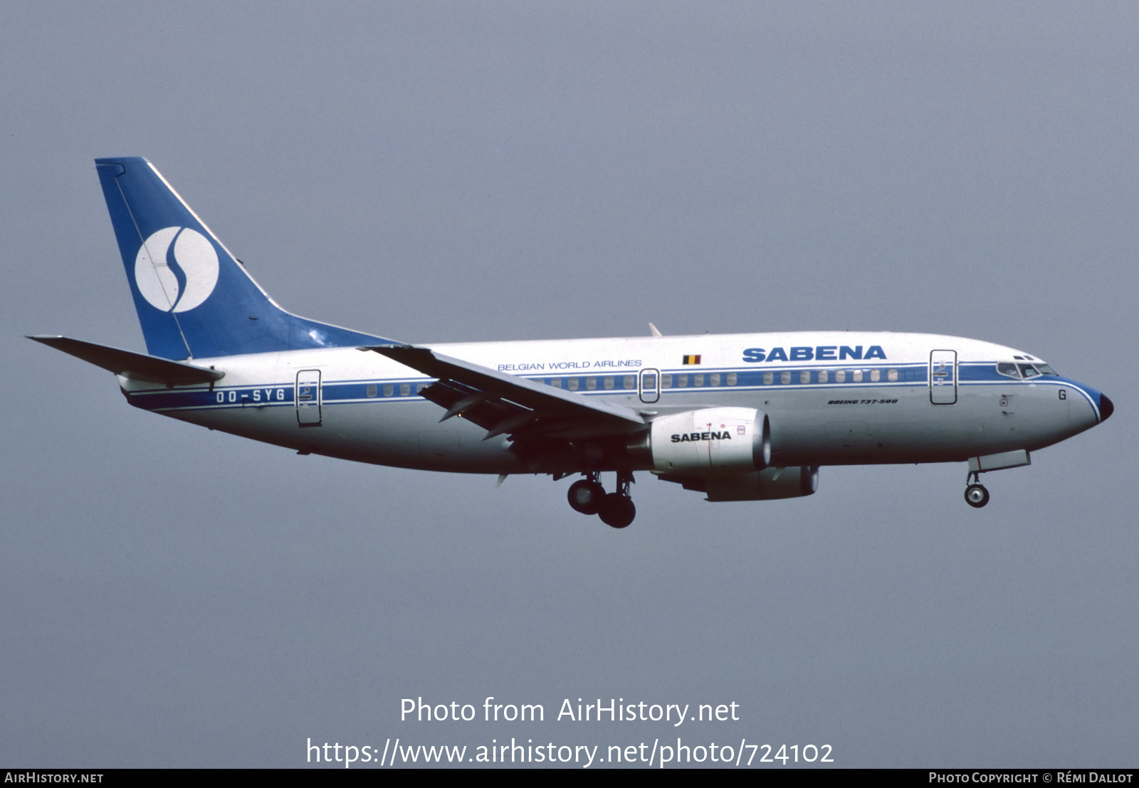 Aircraft Photo of OO-SYG | Boeing 737-529 | Sabena | AirHistory.net #724102