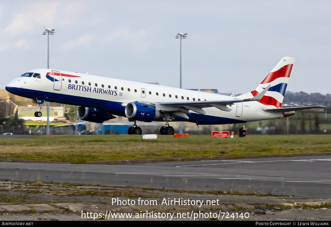 Aircraft Photo of G-LCYP | Embraer 190SR (ERJ-190-100SR) | British Airways | AirHistory.net #724140