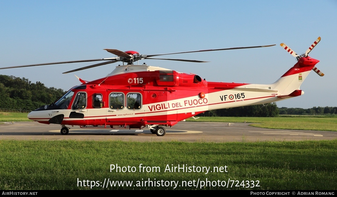 Aircraft Photo of VF-165 | Leonardo AW-139 | Italy - Vigili del Fuoco | AirHistory.net #724332