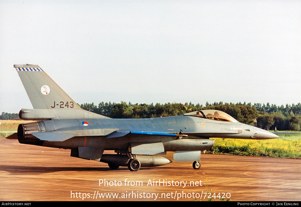 Aircraft Photo of J-243 | General Dynamics F-16A Fighting Falcon | Netherlands - Air Force | AirHistory.net #724420