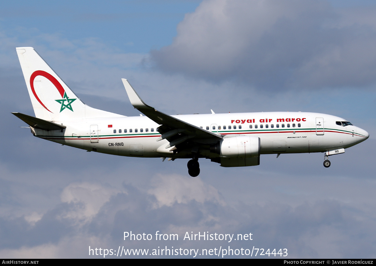 Aircraft Photo of CN-RNQ | Boeing 737-7B6 | Royal Air Maroc - RAM | AirHistory.net #724443