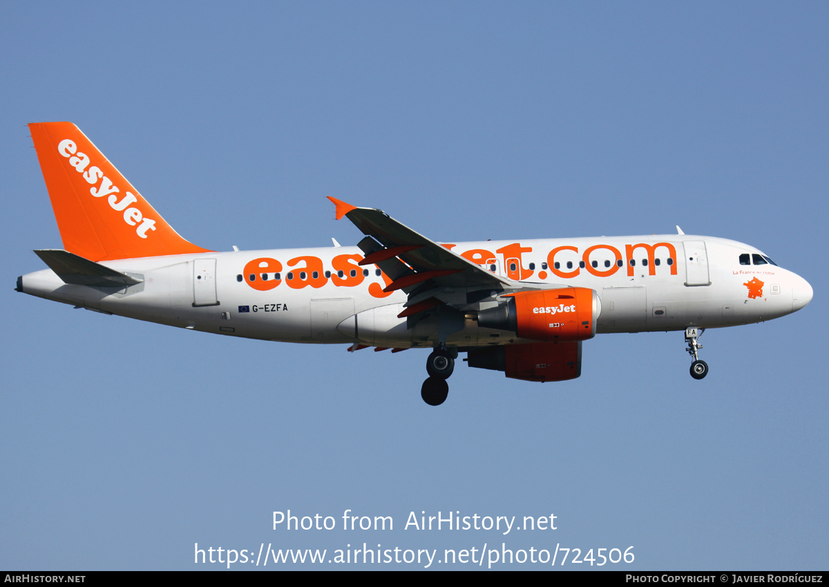 Aircraft Photo of G-EZFA | Airbus A319-111 | EasyJet | AirHistory.net #724506