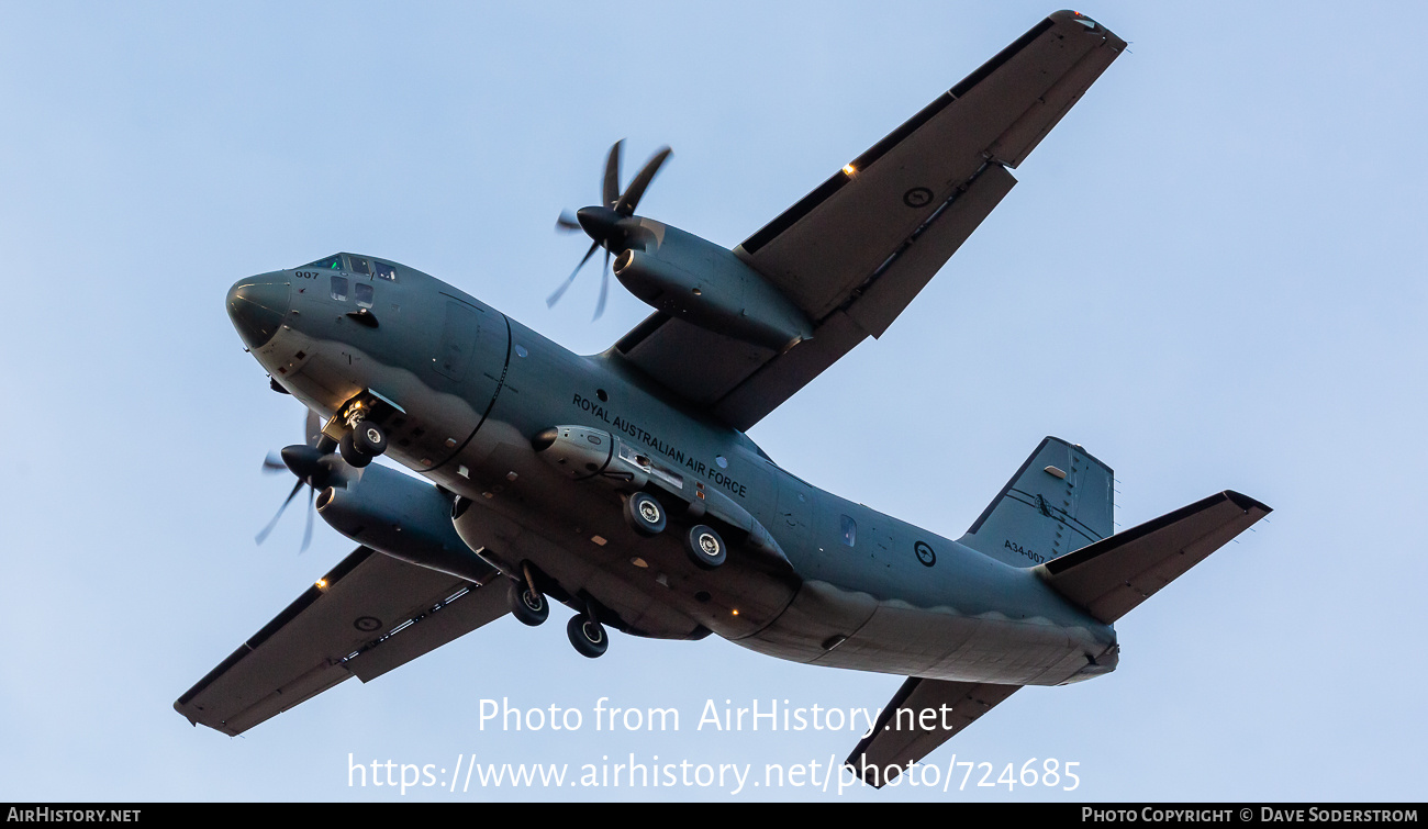 Aircraft Photo of A34-007 | Alenia C-27J Spartan | Australia - Air Force | AirHistory.net #724685