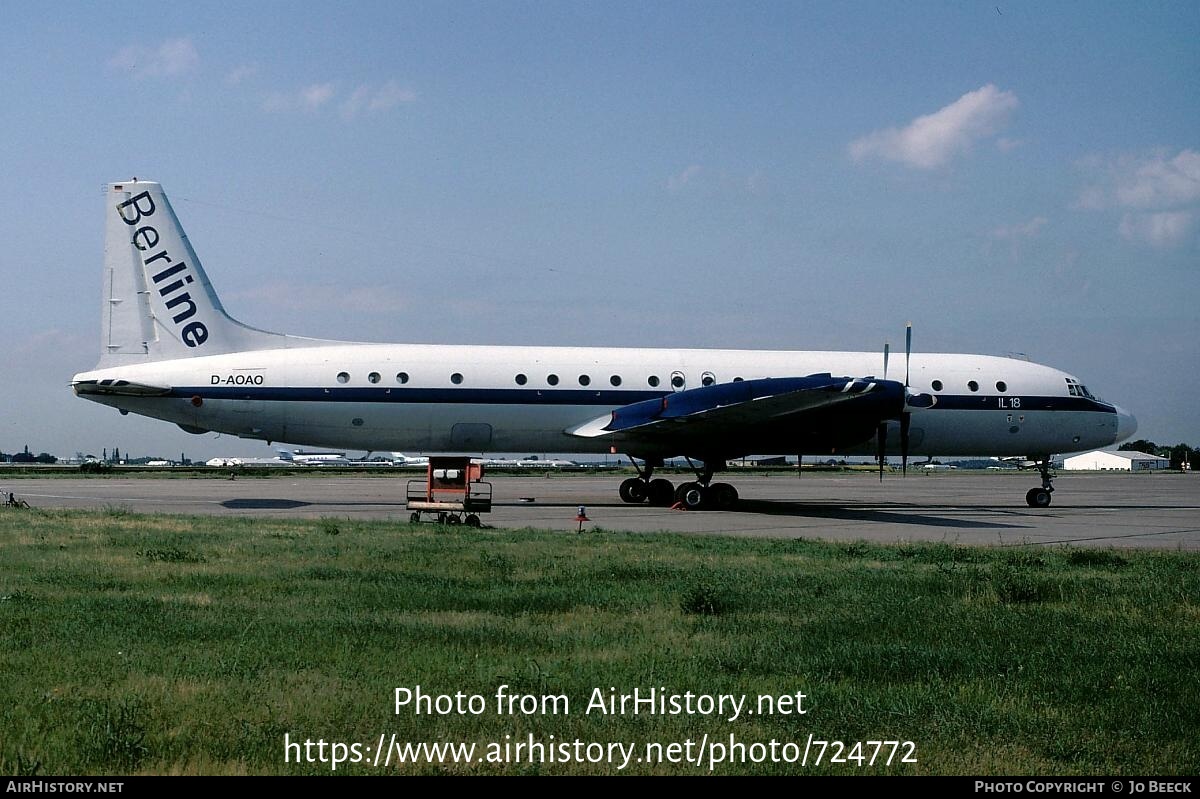 Aircraft Photo of D-AOAO | Ilyushin Il-18V | BerLine | AirHistory.net #724772