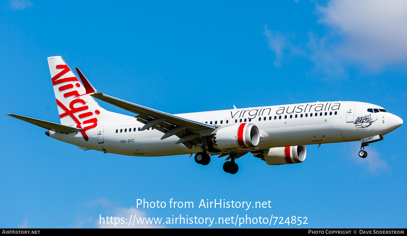 Aircraft Photo of VH-8IC | Boeing 737-8 Max 8 | Virgin Australia Airlines | AirHistory.net #724852