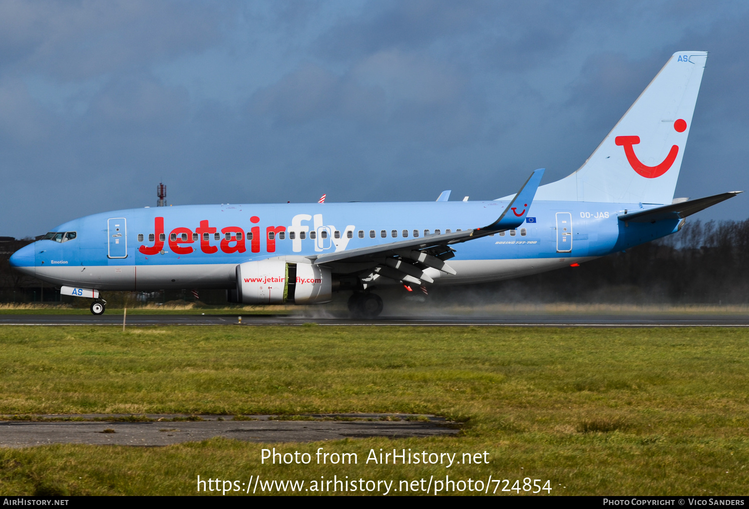 Aircraft Photo of OO-JAS | Boeing 737-7K5 | Jetairfly | AirHistory.net #724854