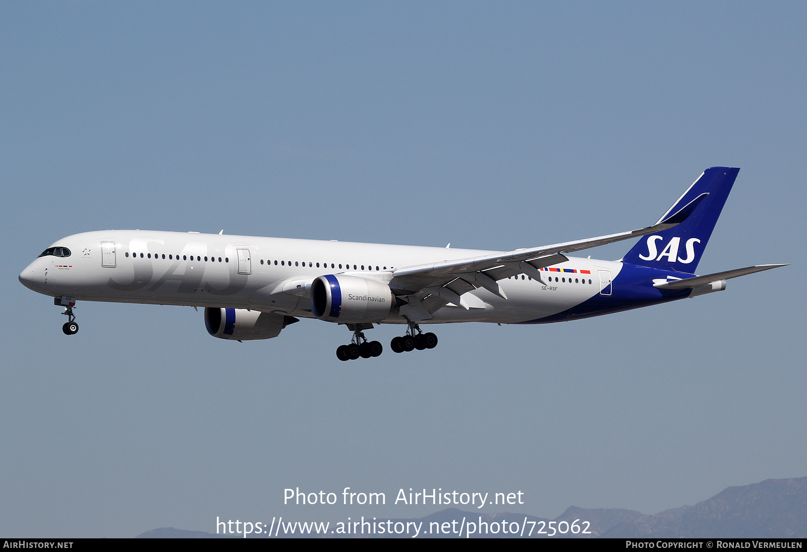 Aircraft Photo of SE-RSF | Airbus A350-941 | Scandinavian Airlines - SAS | AirHistory.net #725062