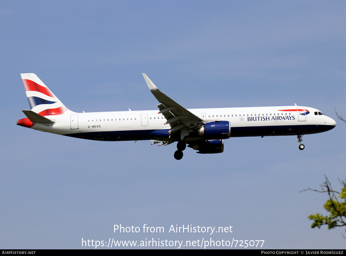 Aircraft Photo of G-NEOS | Airbus A321-251NX | British Airways | AirHistory.net #725077