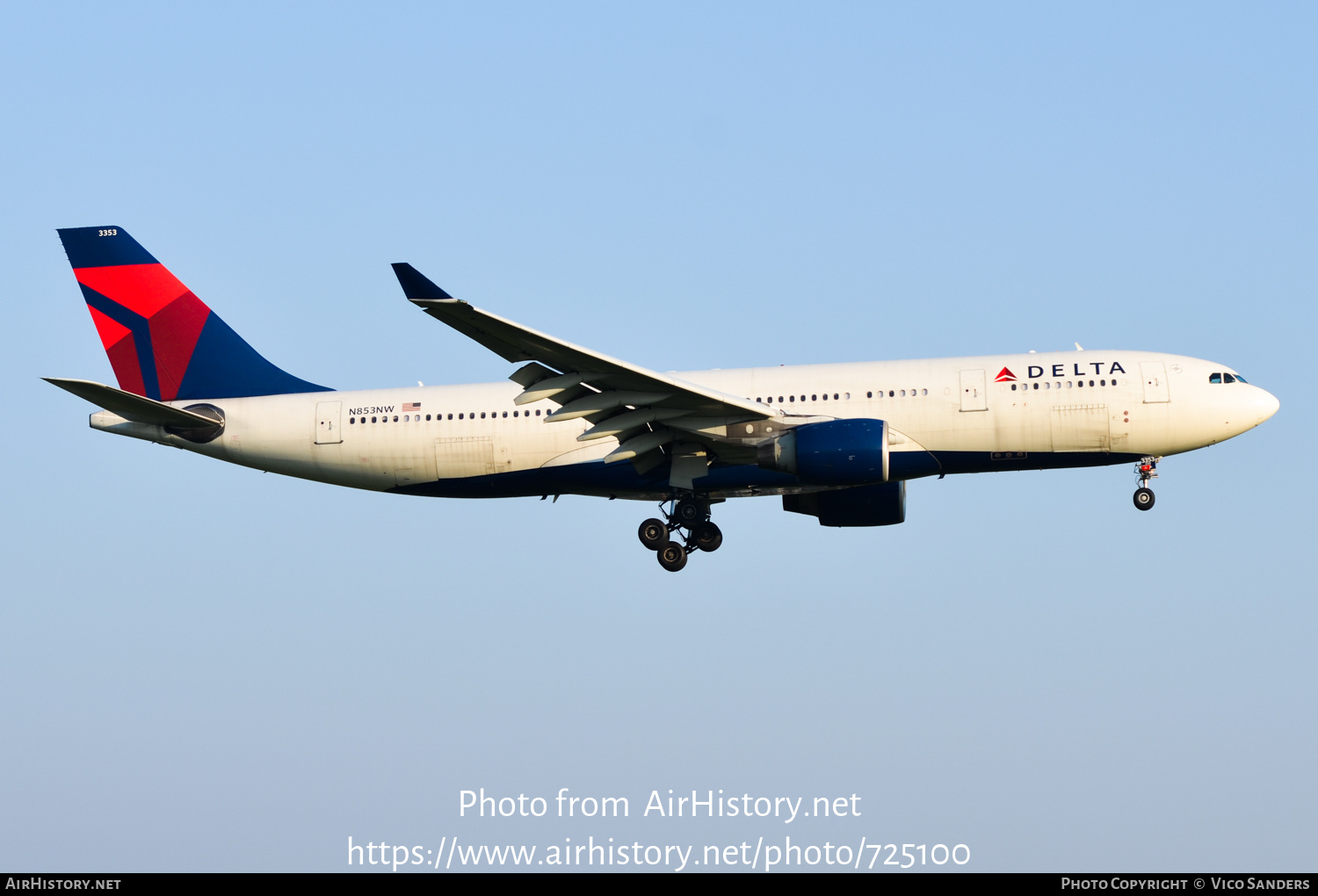 Aircraft Photo of N853NW | Airbus A330-223 | Delta Air Lines | AirHistory.net #725100