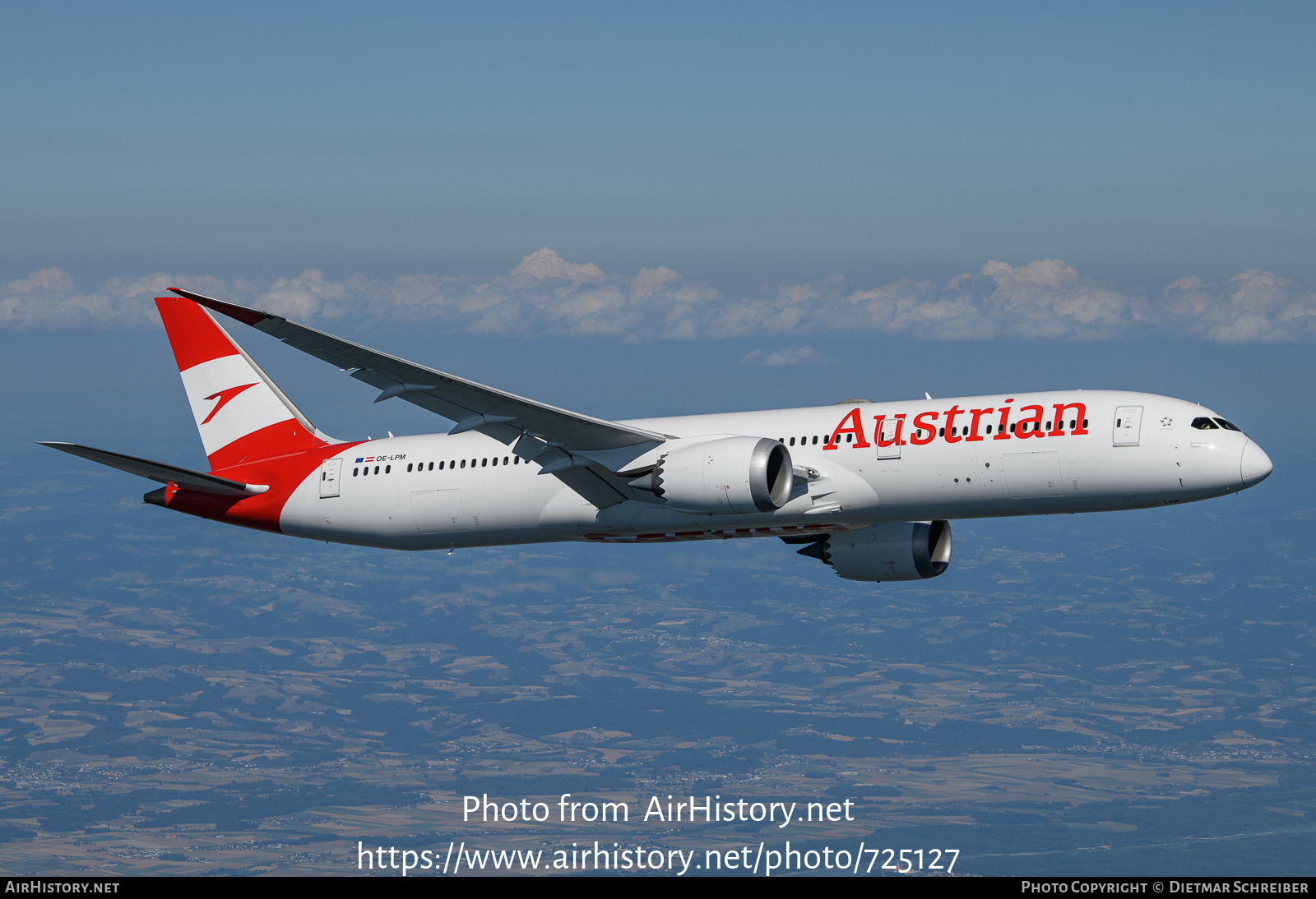 Aircraft Photo of OE-LPM | Boeing 787-9 Dreamliner | Austrian Airlines | AirHistory.net #725127