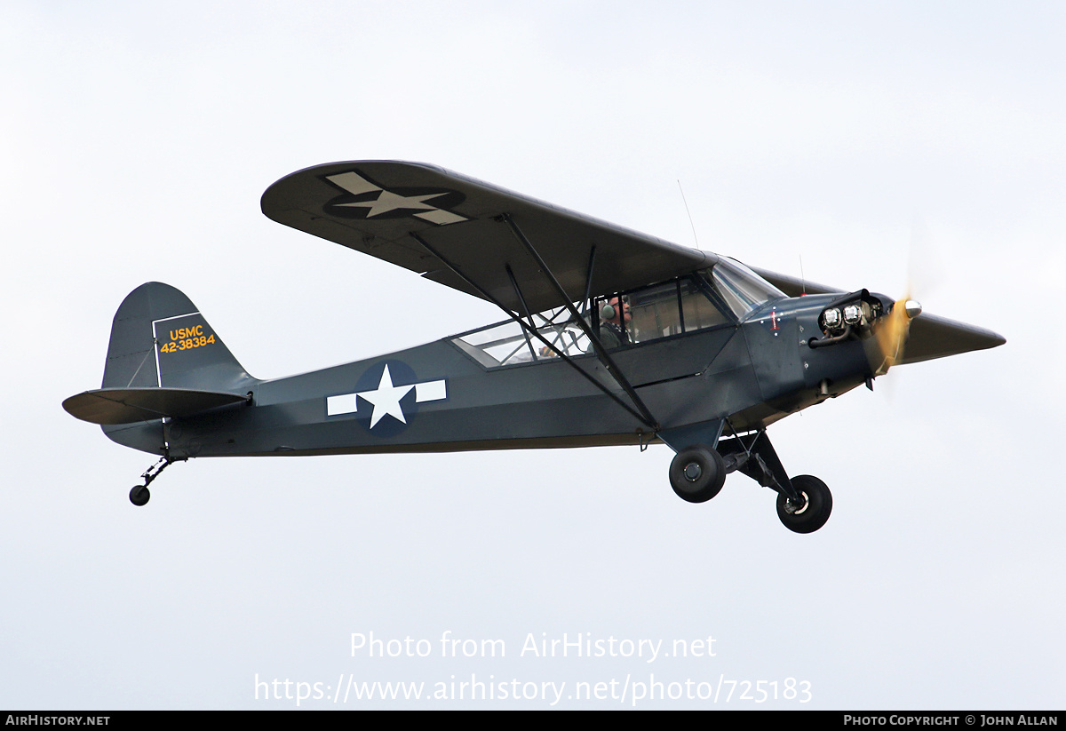 Aircraft Photo of G-BHVV / 42-38384 | Piper J-3C-65 Cub | USA - Marines | AirHistory.net #725183