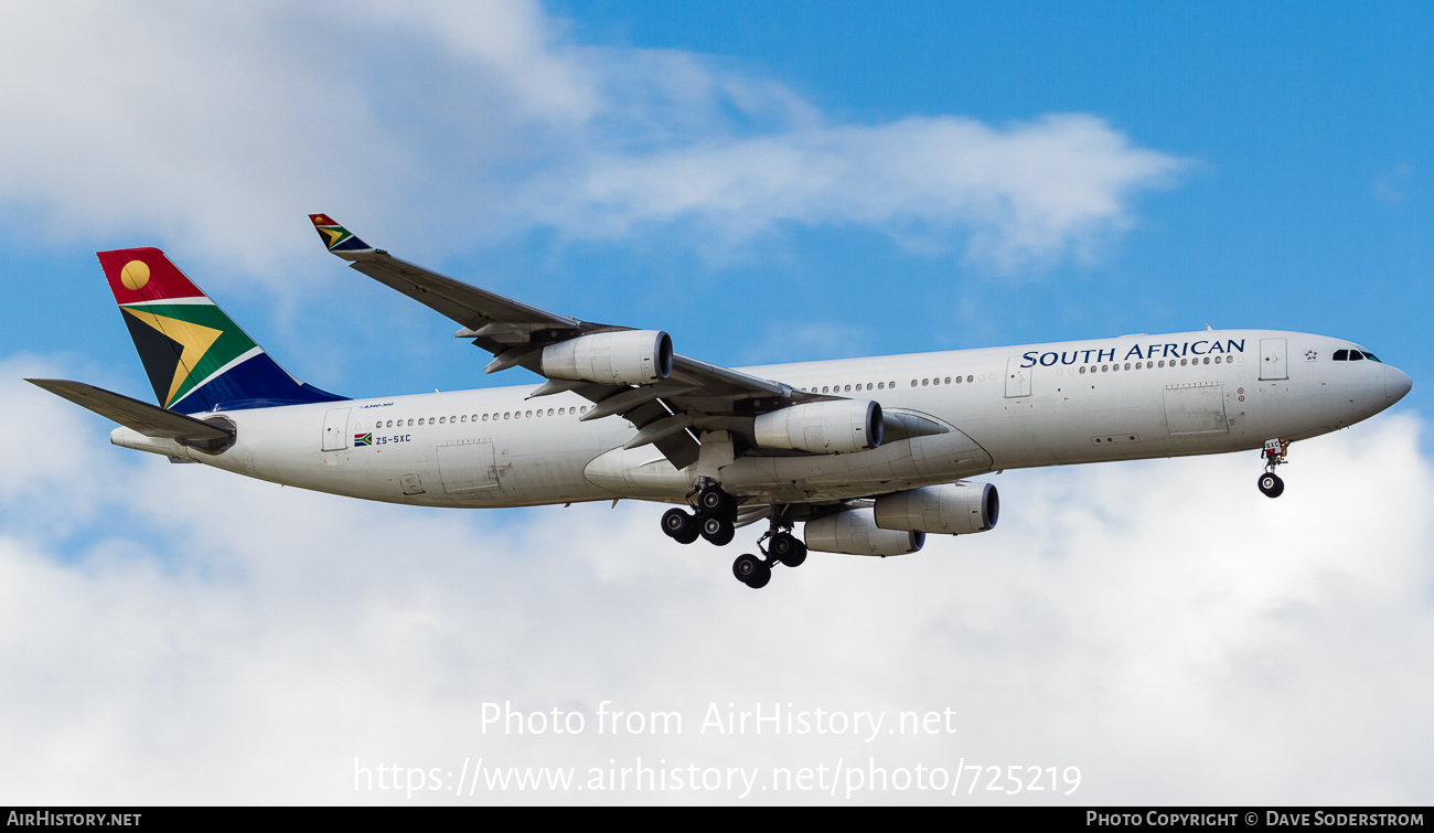 Aircraft Photo of ZS-SXC | Airbus A340-313 | South African Airways | AirHistory.net #725219