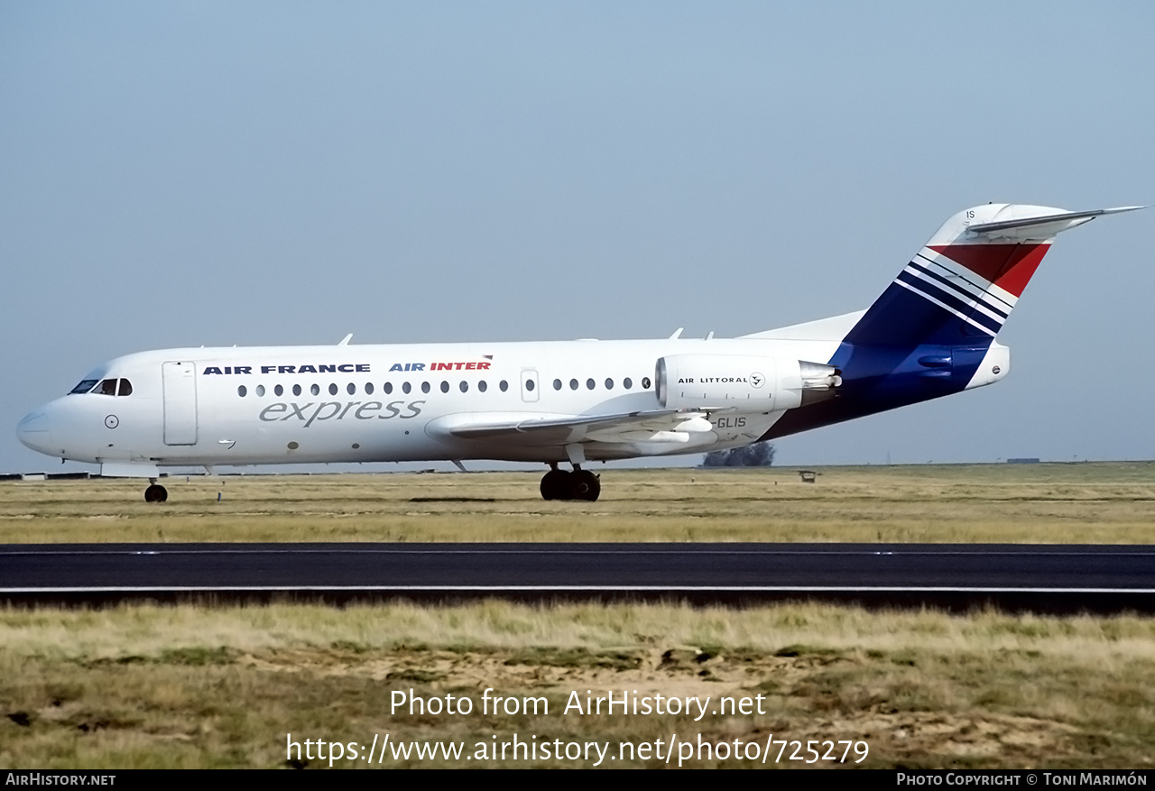 Aircraft Photo of F-GLIS | Fokker 70 (F28-0070) | Air France Express | AirHistory.net #725279