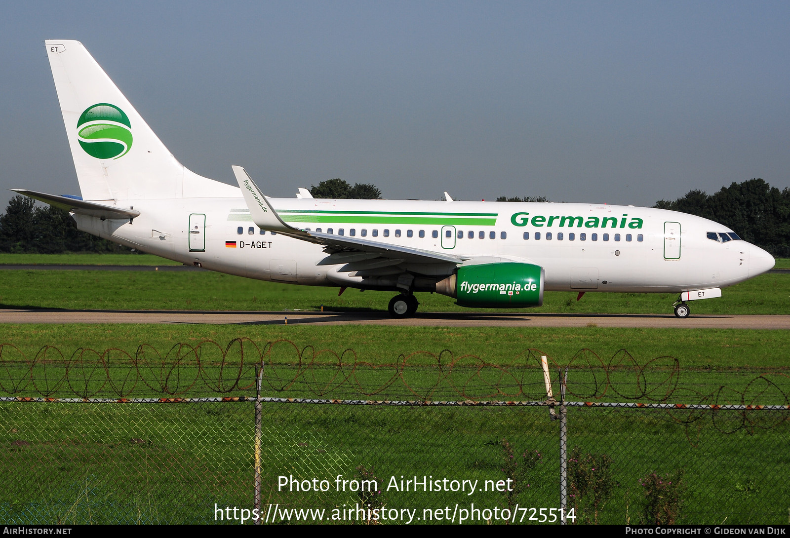 Aircraft Photo of D-AGET | Boeing 737-75B | Germania | AirHistory.net #725514