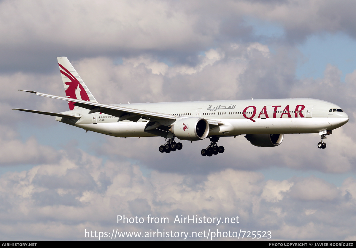 Aircraft Photo of A7-BAI | Boeing 777-3DZ/ER | Qatar Airways | AirHistory.net #725523