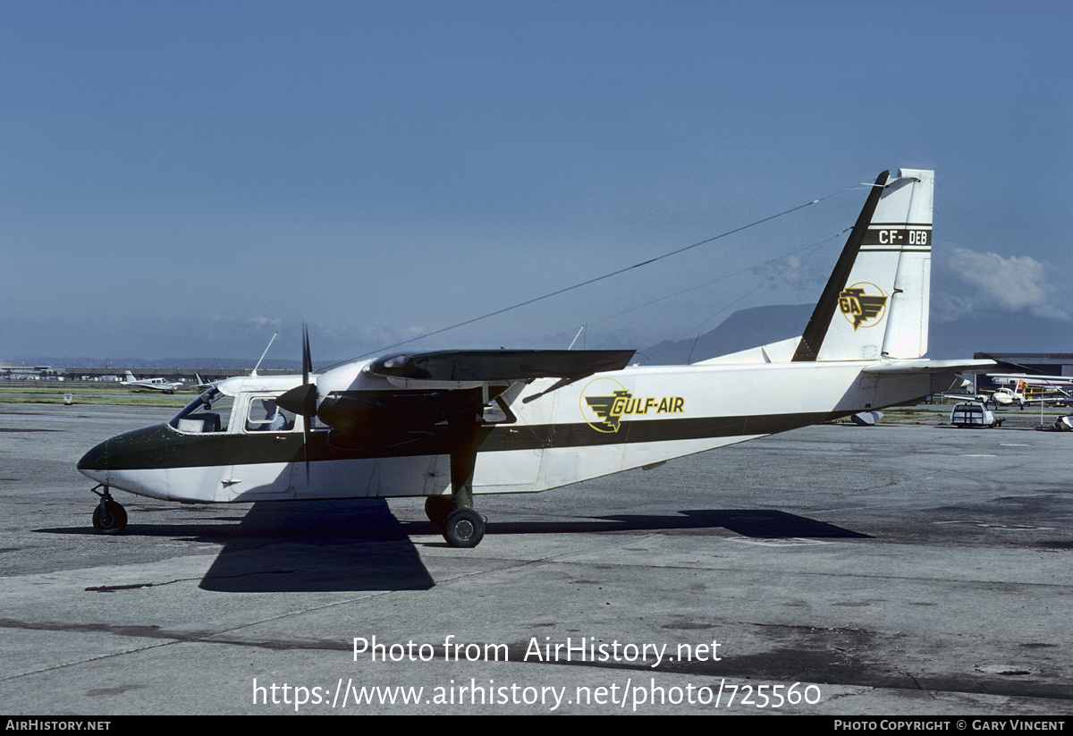 Aircraft Photo of CF-DEB | Britten-Norman BN-2A Islander | Gulf Air | AirHistory.net #725560