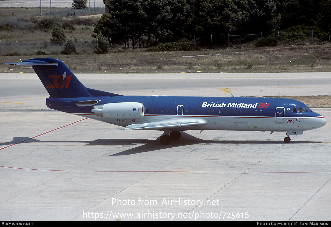 Aircraft Photo of G-BVTG | Fokker 70 (F28-0070) | British Midland Airways - BMA | AirHistory.net #725616