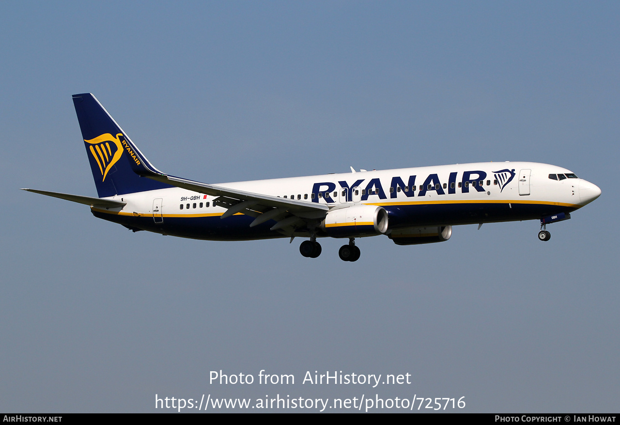 Aircraft Photo of 9H-QBH | Boeing 737-8AS | Ryanair | AirHistory.net #725716