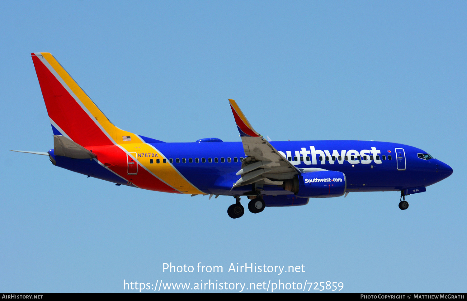 Aircraft Photo of N7878A | Boeing 737-7K9 | Southwest Airlines | AirHistory.net #725859