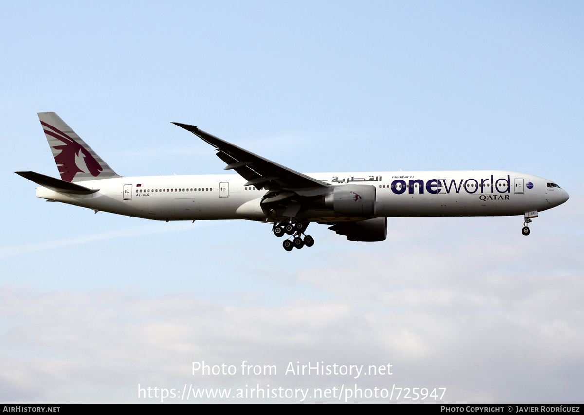 Aircraft Photo of A7-BAG | Boeing 777-3DZ/ER | Qatar Airways | AirHistory.net #725947