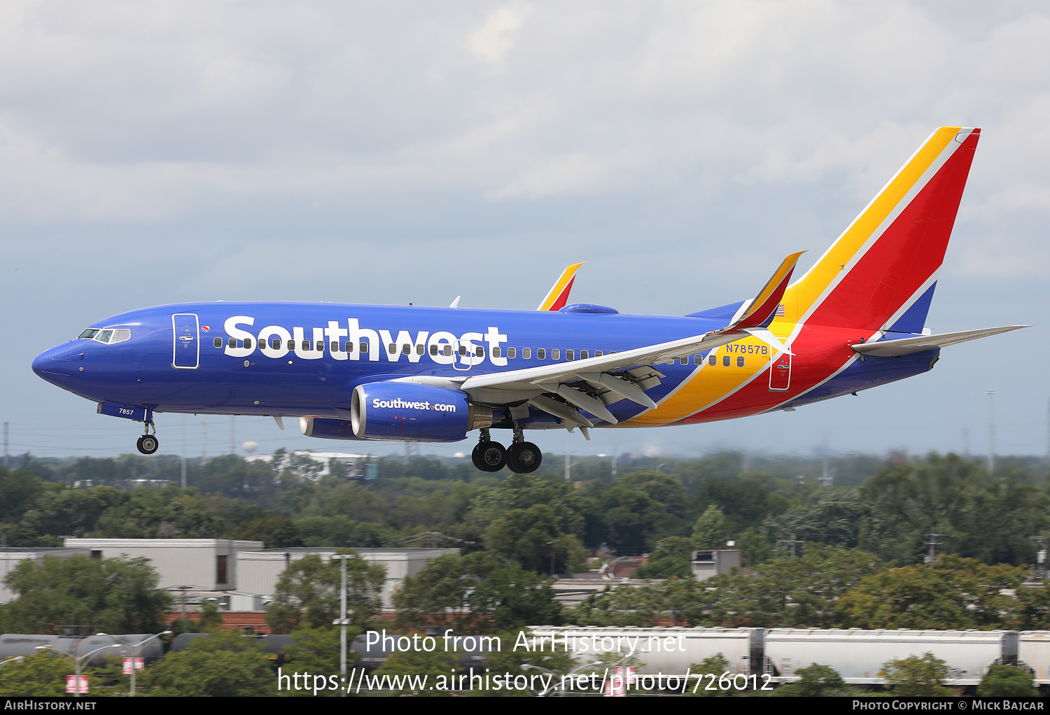 Aircraft Photo of N7857B | Boeing 737-79P | Southwest Airlines | AirHistory.net #726012