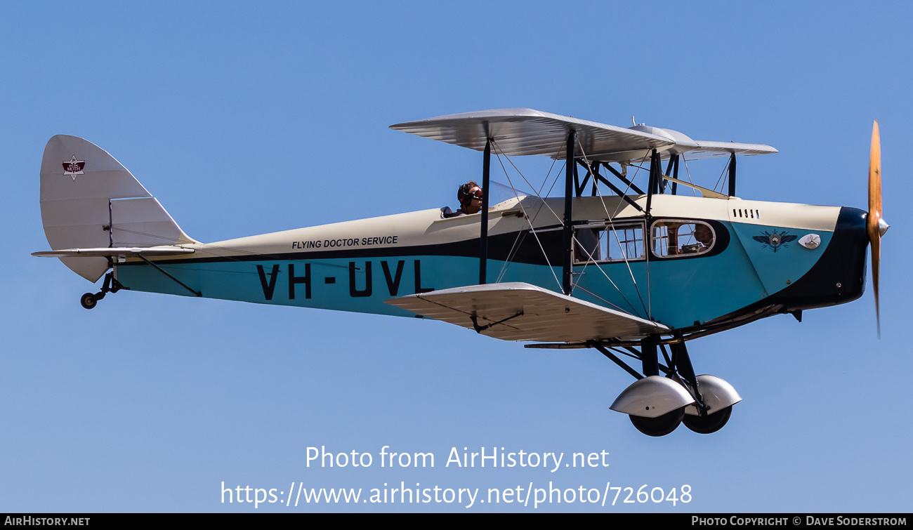 Aircraft Photo of VH-UVL | De Havilland D.H. 83 Fox Moth | Flying Doctor Service of Australia | AirHistory.net #726048