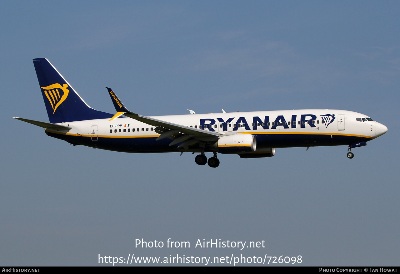 Aircraft Photo of EI-DPP | Boeing 737-8AS | Ryanair | AirHistory.net #726098