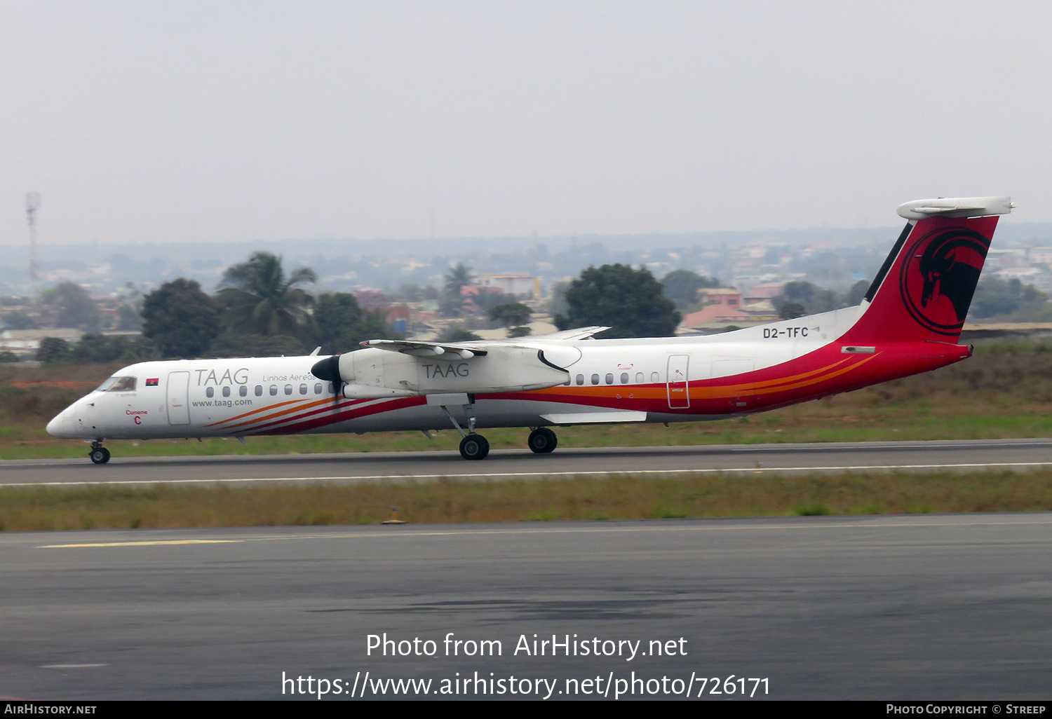 Aircraft Photo of D2-TFC | Bombardier DHC-8-402 Dash 8 | TAAG Angola Airlines - Linhas Aéreas de Angola | AirHistory.net #726171