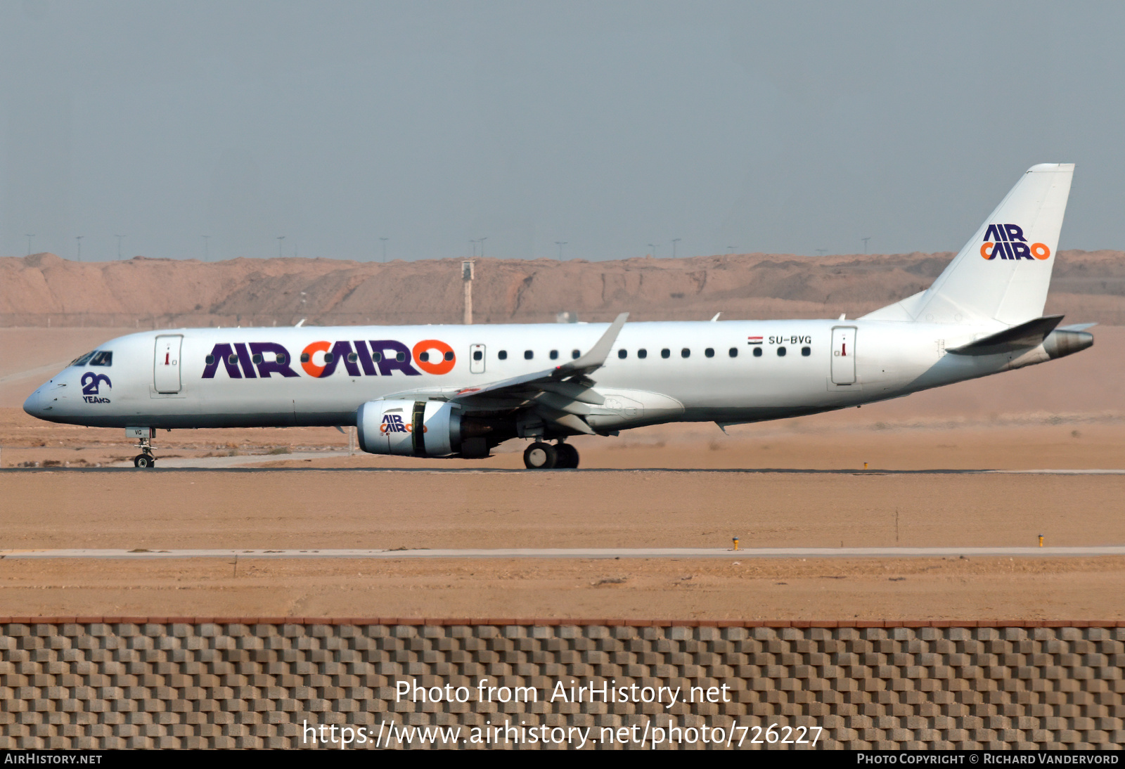 Aircraft Photo of SU-BVG | Embraer 190LR (ERJ-190-100LR) | Air Cairo | AirHistory.net #726227