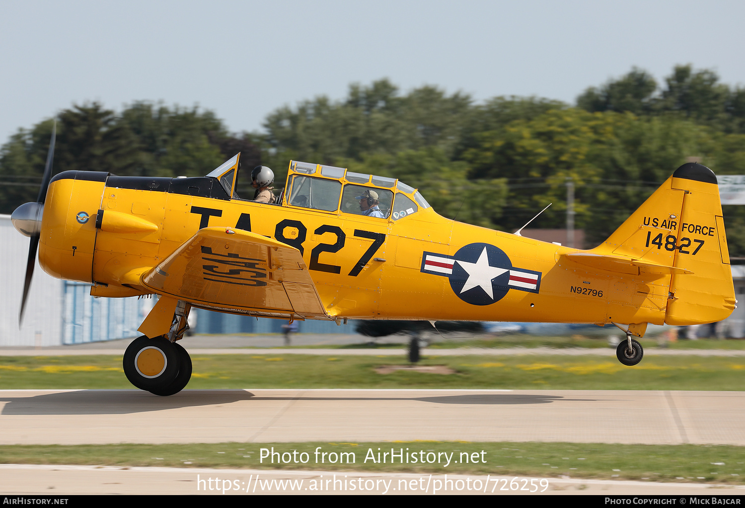 Aircraft Photo of N92796 / 14827 | North American T-6G Texan | USA - Air Force | AirHistory.net #726259