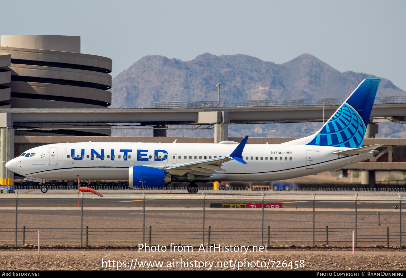 Aircraft Photo of N17300 | Boeing 737-8 Max 8 | United Airlines | AirHistory.net #726458